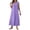 Purple, variant on Kukoosong Women's Spring Summer Sundress Sleeveless V-Neck Tea-Length with Side Slit Casual Solid Color Dresses