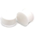 thumbnail image 4 of Silicona Negro Doble Acampanado Piel de Silla de montar Blanco Ear Stretcher Gauge Plugs Lobe Earring Piercing Joyería, 4 of 4