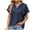 Navy, variant on Women's Casual Summer Hoodies Short Sleeve Drawstring Hoodie Tops Button Front V Neck Pullover T-Shirts Tops Navy M