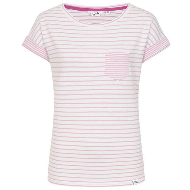 Lazy Jacks Womens Striped Rolled Sleeves T-Shirt