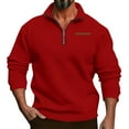 thumbnail image 2 of Kagetolytai Chandails à Capuchon pour Hommes Printemps et Automne Chandail à Col Montant pour Hommes Chandails Décontractés d'Extérieur Hauts Chandails à Capuchon pour Hommes Liquidation Rouge TG, 2 of 8
