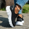 thumbnail image 6 of Daznico Women's Summer Sneakers - Thick Sole Lace-Up Walking Shoes with Breathable Knit for Casual & Everyday Wear,Color:Black,Size:6.5, 6 of 8