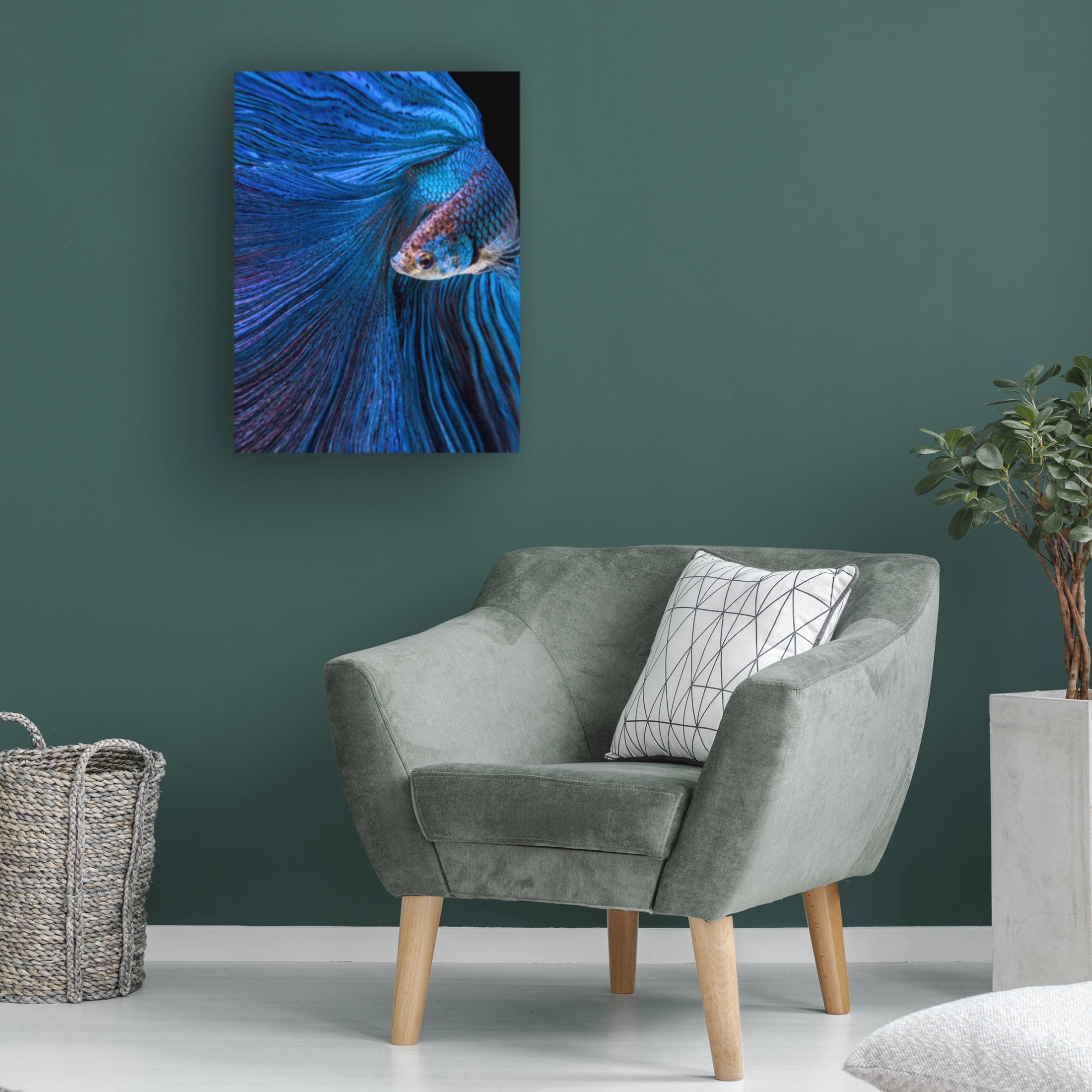 Canvas Wall Art - Andi Halil 'Blue Moon' Wall Art for Living Room, Bedroom, or Office Décor by Trademark Fine Art - 35 x 47 Inches