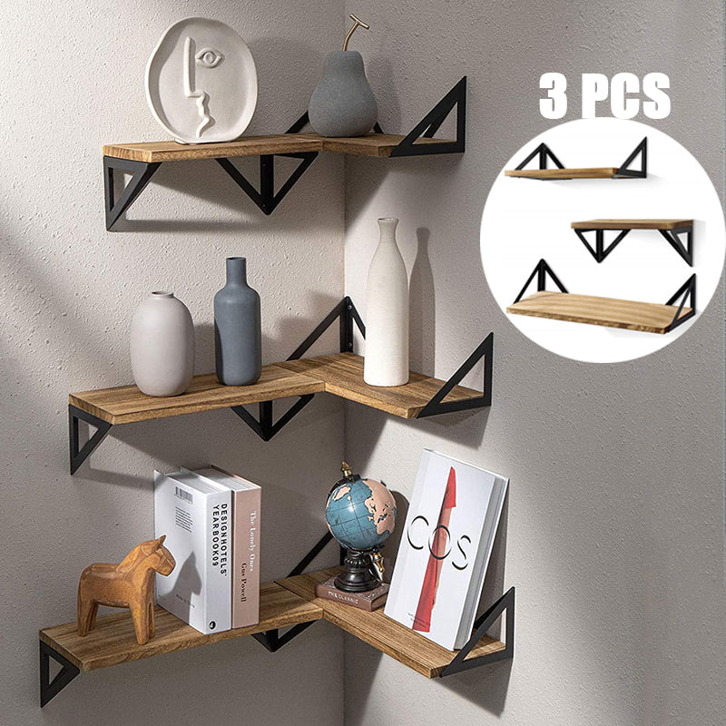 Floating Wood Shelves Wall Mounted|Set of 3|Vintage and Cottage Style Home 