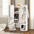 thumbnail image 4 of Gymax 360° Swivel Jewelry Cabinet Armoire Full Length Mirror Coat Rack w/ LED Lights, 4 of 10