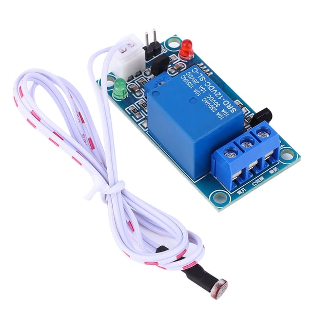 Módulo de relé de fotorresistencia con sensor de detección de interruptor de control de luz de 12 V con cable de extensión