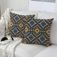thumbnail image 4 of Throw Pillow Covers Pack of 2 Double-Sided Printing Home Indoor and Outdoor Sofa Bed Decor 18 x 18 Inch Traditional Ethnic Geometric Pattern pillowcover(18x18, Boho Geometric Pattern), 4 of 6