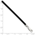 thumbnail image 2 of 925 Sterling Silver 3mm Black Rubber Cord Necklace 16 Inch Lobster Claw Pendant Necklace for Women, 2 of 2