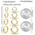 thumbnail image 4 of Alexcraft 14K Gold Plated Silver Hoop Earrings for Women 4 Pairs Huggie Cartilage Earring Set Multiple Piercings Earrings Sets for Women Trendy, 4 of 7
