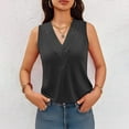 thumbnail image 4 of Fanxing Dark Gray Women's Summer Tank Tops Dressy Casual Blouses S Hide Belly Curvy Sleeveless Shirts （Women's S-2XL), 4 of 8