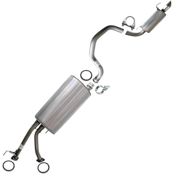Stainless Steel Exhaust Front & Rear Muffler Assembly Fits 2001-2007 Toyota Sequoia 4.7L - Direct Fit