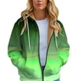 thumbnail image 5 of Xudanell Jackets for Women Warm Hooded Jacket Gradient Zipper Hoodie Drawstring Jacket Lined Plush Women Fashion Hoodies Pink XXL, 5 of 7