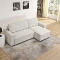 thumbnail image 2 of Miekor Furniture Modular Corduroy Upholstered 3 Seater Sofa Bed with Storage for Home Apartment Office Living Room, Free Combination, L Shaped , Beige B5A6516, 2 of 9