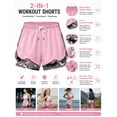 thumbnail image 4 of Women’s 2-in-1 Workout Shorts, High Waisted Athletic Running Shorts with Built-in Liner Pocket, Nylon Spandex Quick Dry Gym Yoga Training Shorts, 4 of 6