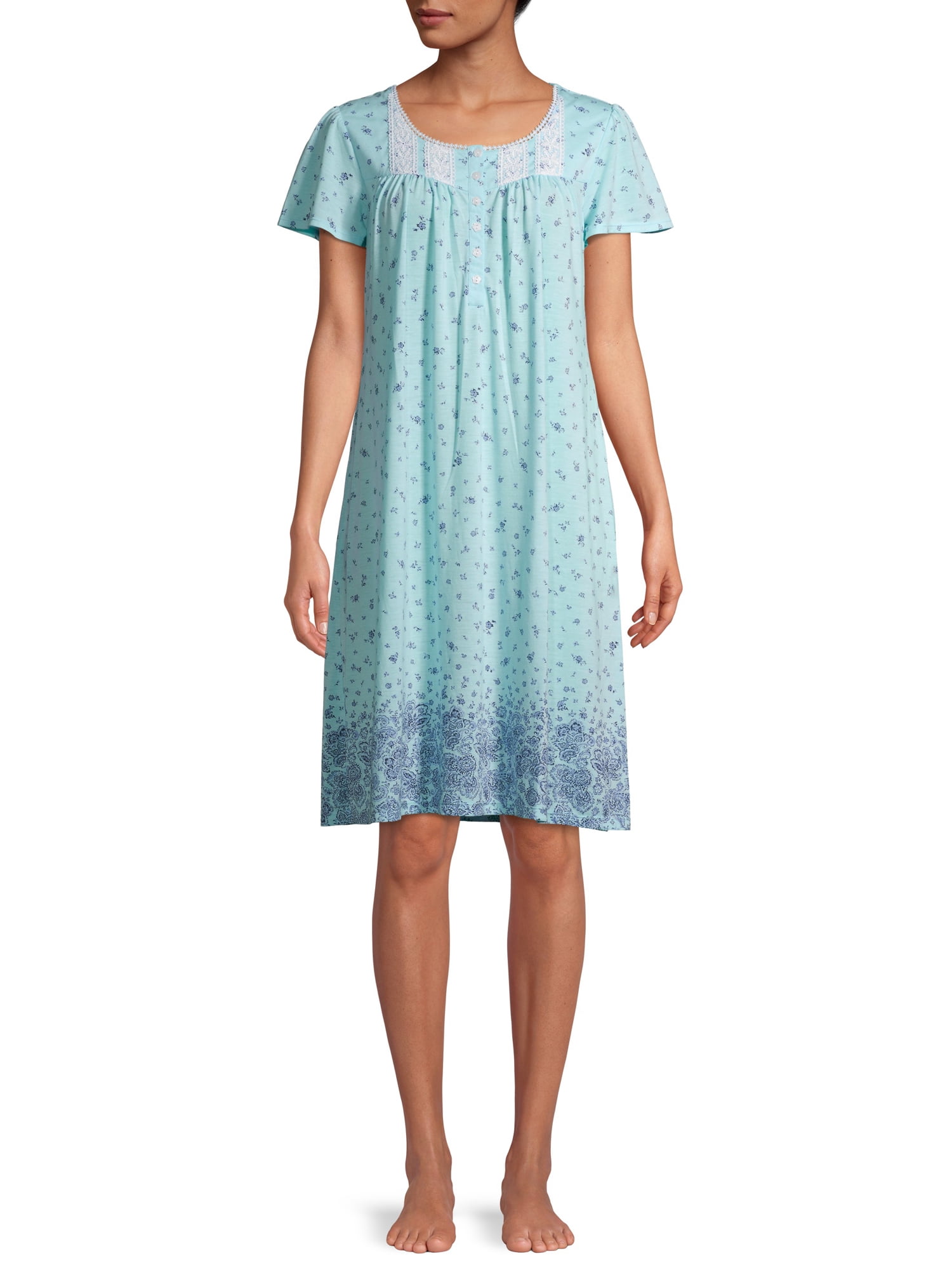 Secret Treasures Women's and Women's Plus Traditional Flutter Sleeve Night Gown