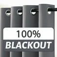 thumbnail image 2 of Yakamok 100% Blackout Curtain Panels 84 inches Cold and Light Blocking Drapes for Nursery, 2 Thick Layers Thermal Insulated Draperies (2 Pieces, 52 Wide Each Panel, Grey Front with White Backing), 2 of 5