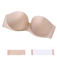 thumbnail image 4 of Sujetador sin tirantes Sujetador sin costuras invisible antideslizante Ropa interior sexy Hacer subir para vestido de novia, Beige, B Advancent AP001173-06B, 4 of 7
