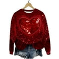 thumbnail image 4 of Vintage Tees for Women 2025 Cute Heart Print Long Sleeve Tunic Tops Casual Round Neck Long Sleeve Printed T-Shirt Top Dressy Casual Loose Blouses, 4 of 7