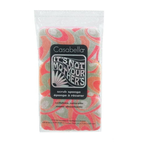 Casabella Cellulose Sponges, Assorted Colors, 3 ct