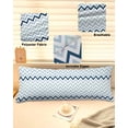 thumbnail image 2 of Gradient Blue Body Pillow Cover 20 x 54 Inch Decorative Pillow Cover Geometric Stripes Wave Chevron Pattern Lumbar Pillowcase Seasonal Rectangle Cushion Case for Couch Sofa Bed Living Room, 2 of 7