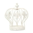 thumbnail image 3 of Contemporary Home Living 9.25" White Fleur De Lis Pattern Crown Tabletop Decoration, 3 of 6
