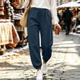 thumbnail image 2 of Hurxie Women's High Waisted Sweatpants Workout Active Joggers Pants Baggy Lounge Bottoms Navy,M, 2 of 6
