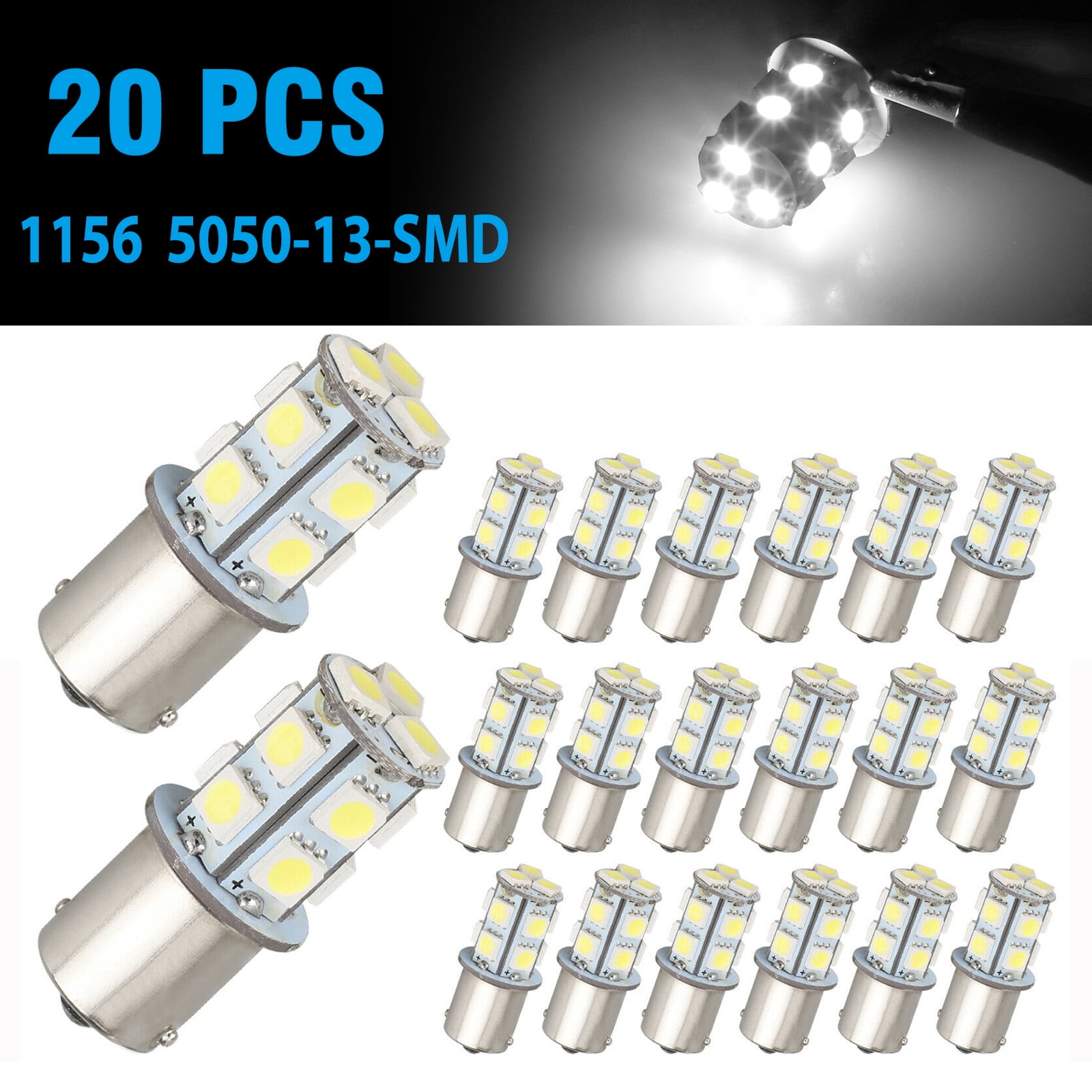 Car LED Light Bulbs, Lingsida 20pcs 12V 1156 13SMD LED Interior Light