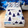 thumbnail image 2 of Manfei Jungle Bear Zipper Full Size Comforter Sets with Fitted Sheet and 2 Pillowcases, Woodland Rustic Tree Zipper Bedding Set, White Navy, Polkadot Reversible, 4 Pieces, 2 of 7