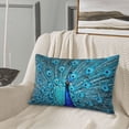 thumbnail image 5 of Daiia Beautiful Blue Peacock Bedding Waterproof Pillow Protector Zippered Queen – Bed Bug Proof Pillow Encasement-14"x20", 5 of 6