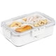 thumbnail image 1 of Billuyoard Recipiente pequeño para condimentos con tapa, organizador humanizado para aperitivos, bandeja para servir dividida de plástico Organizadores de utensilios de cocina 4 cuadrícula, 1 of 6