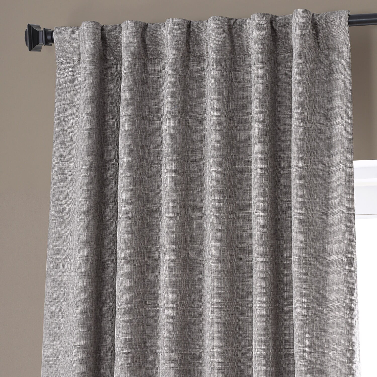 Signature Destination Slate Faux Linen Blackout Curtain (1 Panel), Destination Slate, 50W X 84L