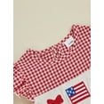 thumbnail image 5 of Okbabeha ewborn Baby Girls 4th of July Outfits Fourth of July Bubble Romper USA Flag Embroidery Bodysuits Summer Independence Day Clothes, 5 of 7