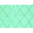 thumbnail image 1 of Ahgly Company Machine Washable Indoor Rectangle Solid Turquoise Blue Modern Area Rugs, 7' x 9', 1 of 4