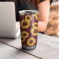 thumbnail image 4 of 20 Oz Red Sunflower Coffee Tumbler Double Wall Insulated Stainless Steel Water Bottle | Metal Reusable Thermoses Flask with Cup Cap | Leak & Sweat Proof with Anti-Dust Lid, 4 of 7