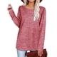 thumbnail image 2 of Camisa de manga larga para mujer Casual suelta Color sólido Agradable para la piel Cuello redondo Top de manga larga para primavera Otoño Invierno Rojo M, 2 of 6