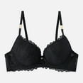 thumbnail image 5 of GEWSEY Women's Lace Desire Bra Full-Coverage Lace Bras with Underwire Cups Sexy V Neck Push Up Comfy Bralettes (Black, M), 5 of 9