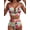 Green Pink, variant on Women'S 2 Piece High Waisted U Wire Bikini Set Floral Print Crisscross Back Bathing Swimsuit Leopard Print L