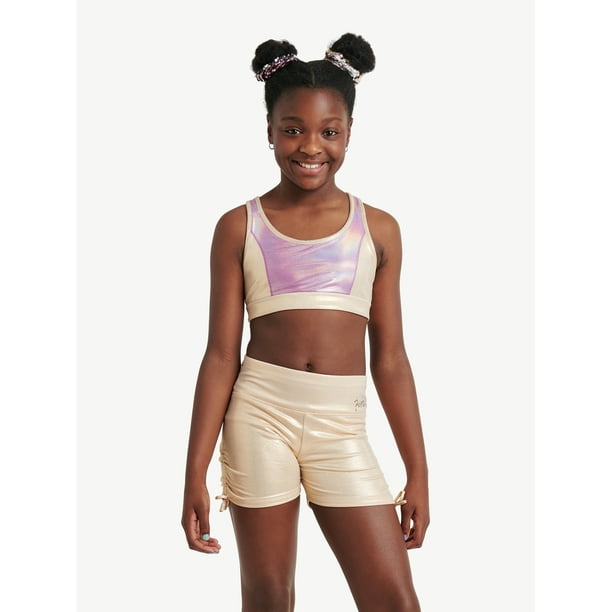 Soutien-gorge De Sport Justice Pour Fille, Taille 16/18, Noir Pailleté, Dos Nu Et Respirant