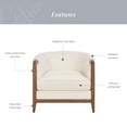 thumbnail image 5 of My Texas House Campbell Wood Accent Chair, Cream Fabric, 5 of 13
