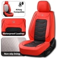 thumbnail image 4 of Car Seat Cover, Red Seat Cover for Kia Forte 2009-2025, Waterproof Artificial Leather 5-Seat Full Cover, Simple and Versatile Style, Protects Car Interior, Compatible with Airbags, 4 of 27