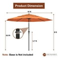thumbnail image 3 of Mondawe 11 ft Orange Patio Umbrella - 3-Tier Vented Top Design, Waterproof Fabric for Outdoor Patio, 3 of 6