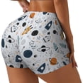 thumbnail image 2 of Wukai Cartoon Planets Print Pack Biker Shorts for Women Yoga Workout Gym Running Scrunch Active Shorts-X-Large, 2 of 8