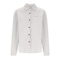 thumbnail image 4 of Womens Tops Oversized Corduroy Collared Button Down Long Sleeve Shacket Jacket Blouse Tops With Pocket Xl Size Going Out Tops For Women Women's Tops Tees & Blouses, 4 of 7