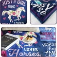 thumbnail image 4 of Horse Gifts for Girls Women - Horse Blanket for Girls - Gifts for Horse Lovers - Just A Girl Who Loves Horses - Birthday Gifts for Horse Lovers Throw Blanket 50x60, 4 of 6