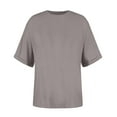 thumbnail image 4 of Mittory Womens Tops Oversized T Shirts Short Sleeve Crewneck Summer Casual Loose Basic Tee Shirt Trendy Fashion Clothes, 4 of 7