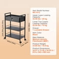 thumbnail image 2 of KFFKFF Salon Storage Cart, 3-Level Stylist Station with Secure Drawer, Crafted from MDF, Mobile Unit with Four Casters (Two with Locks) for SPA, Tattoo Parlors, and Hairdressers, 2 of 9
