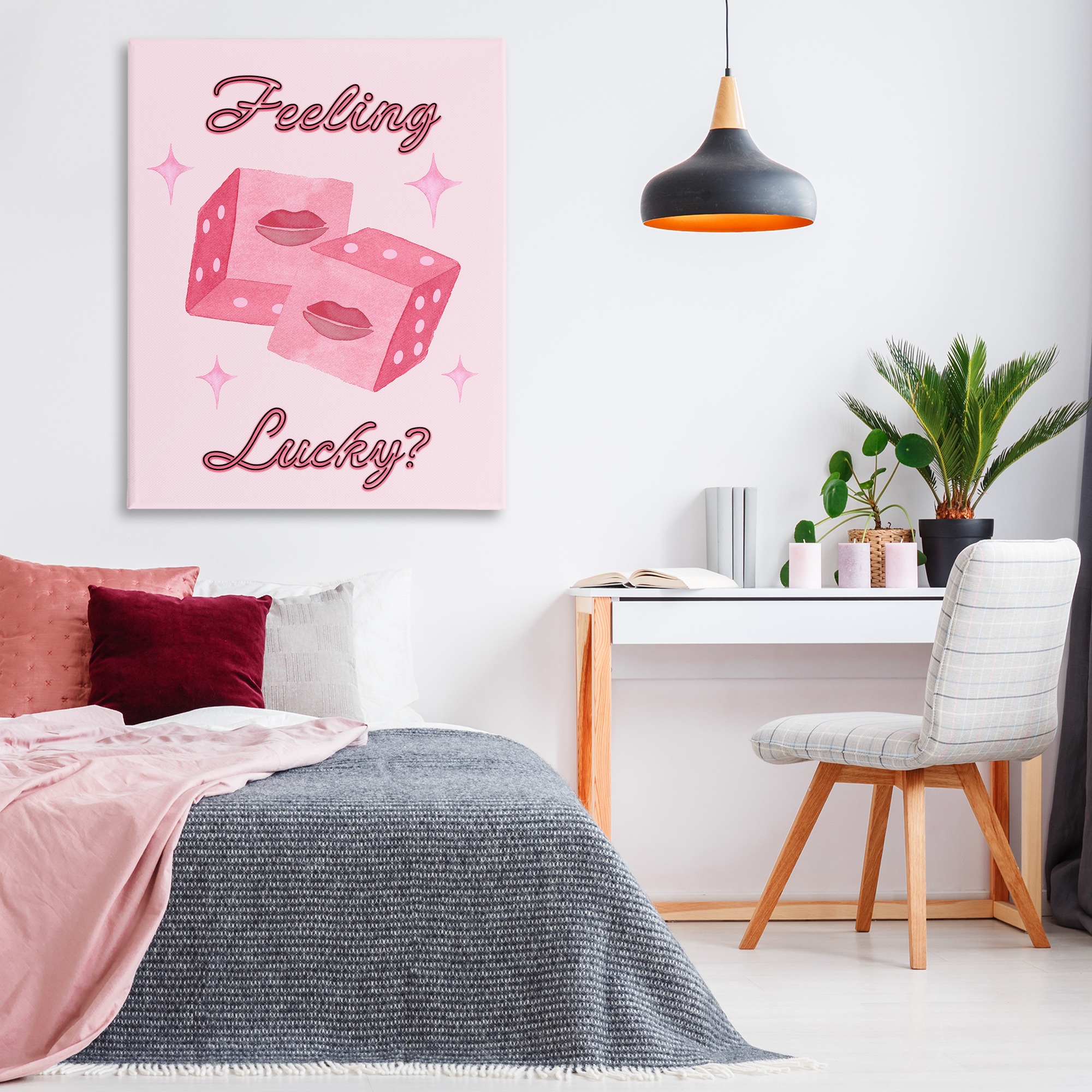 Feeling Lucky? Dice Canvas Wall Art, design by Nina Jacobs