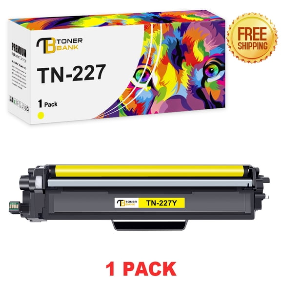 Toner Bank 1-Pack Compatible Toner Cartridge for Brother TN-227Y TN227 MFC-L3770cdw MFC-L3750cdw MFC-L3710cw HL-L3270cdw HL-L3210cw HL-L3290cdw HL-L3230cdw Printer Yellow