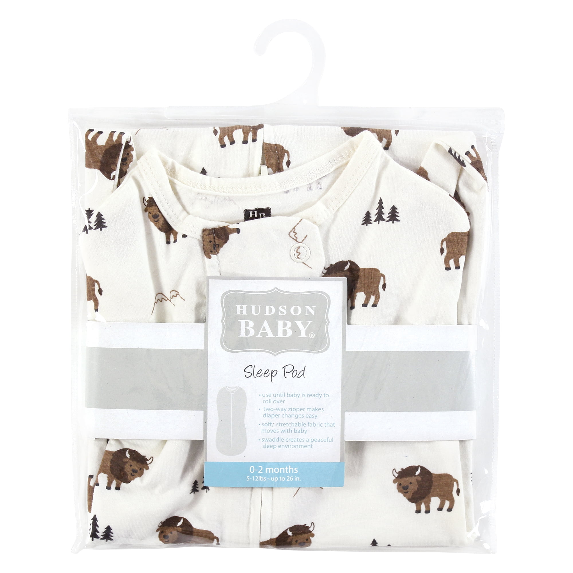 Hudson Baby Unisex Sleep Pod, Wild Buffalo, 0-2 Months