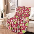 thumbnail image 2 of Red Christmas Decoration Pattern Round Blanket,Comfortable Soft Flannel Throw Blanket,All Season,Warm Lightweight Blankets for Sofa Bed Couch Living Room Chair 47"x47", 2 of 5